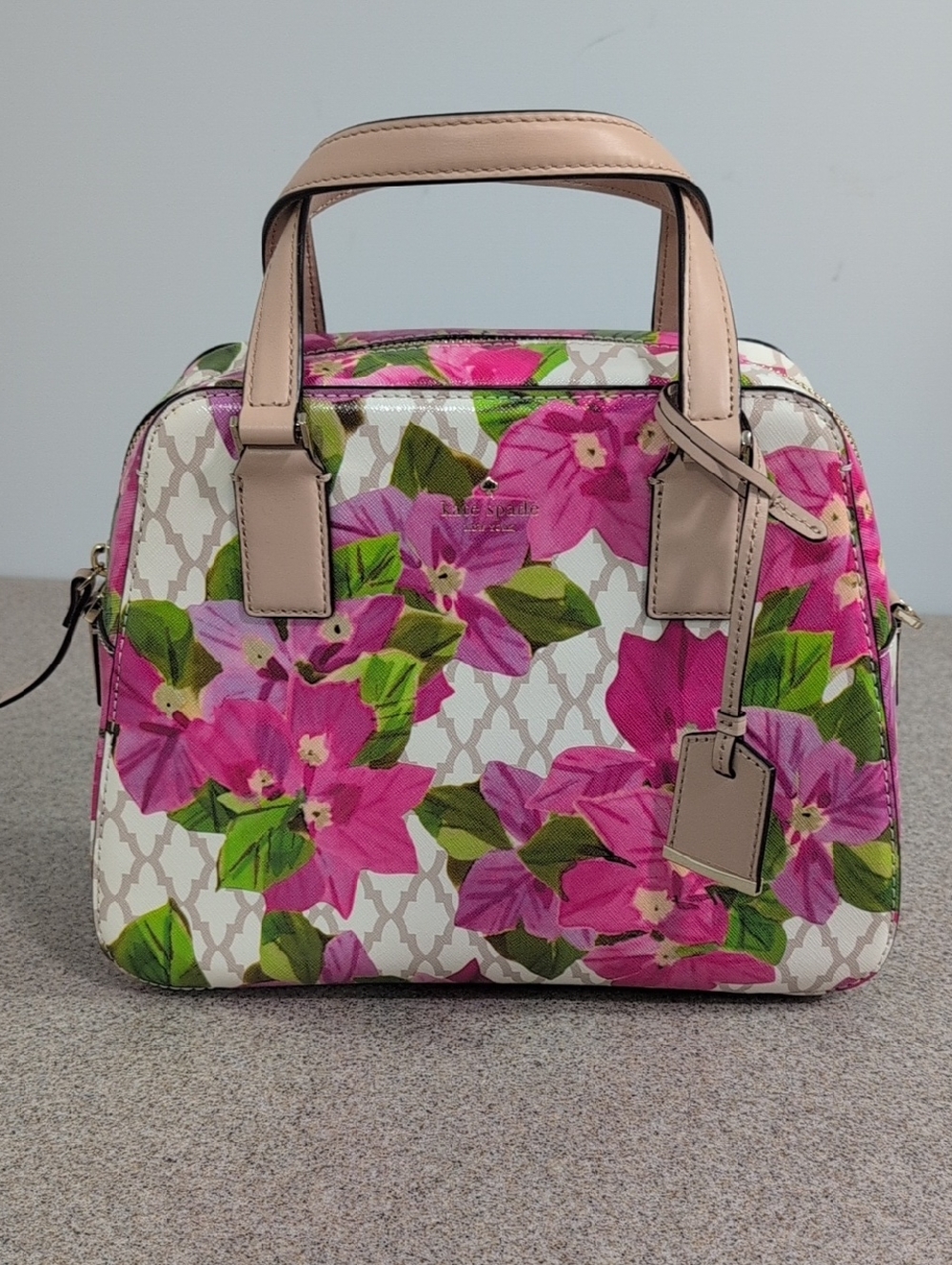Kate Spade Bayard Place Little Babe Floral Bag Satchel Purse, Pink Flowers - Picture 2 of 16